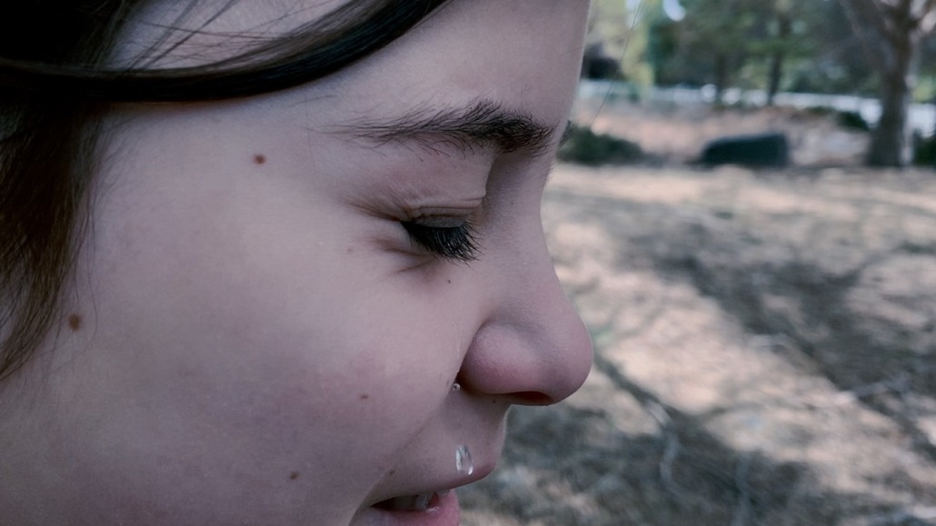 daughter cries close up